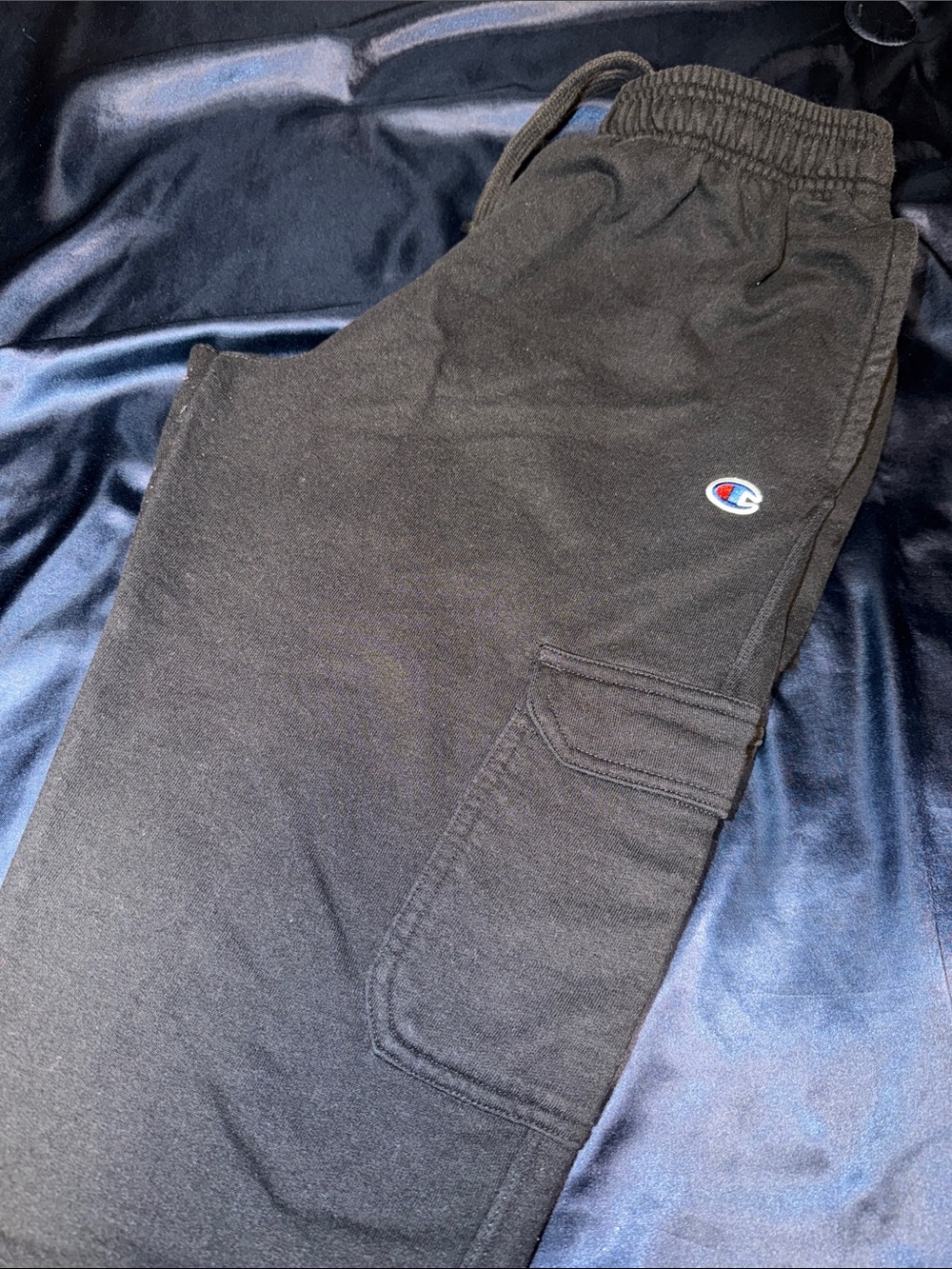 Men’s M Champion Black Cargo Joggers with Embroidered Logo